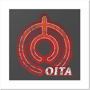 Oita Prefecture Japanese Symbol Distressed Posters and Art
